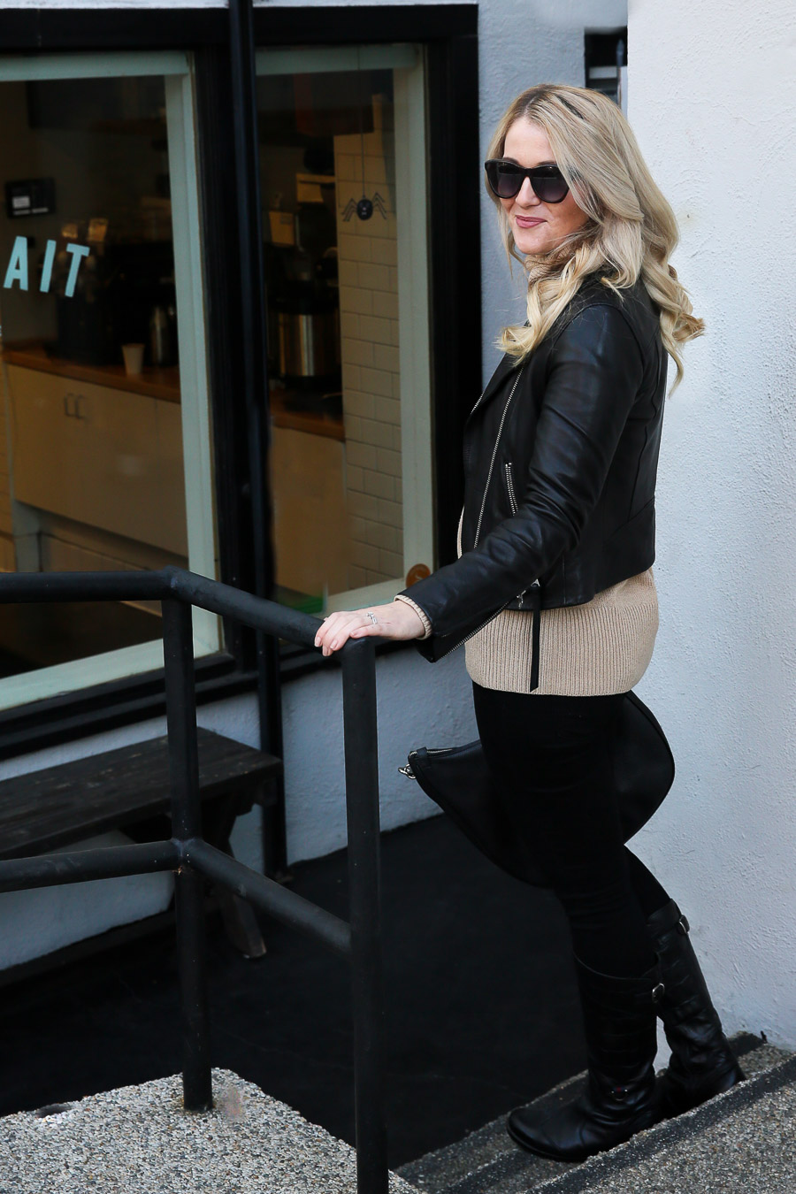 Turtleneck and Leather Jacket Outfit for Women | Luci's Morsels