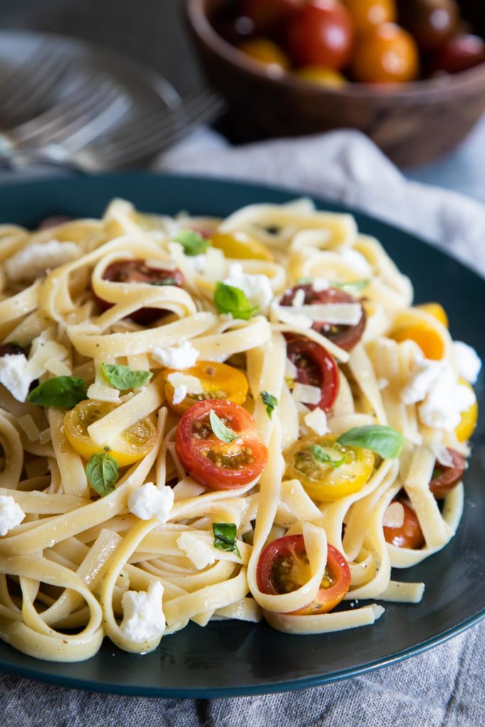 Fresh Cherry Tomato Pasta w. RIcotta | Luci's Morsels